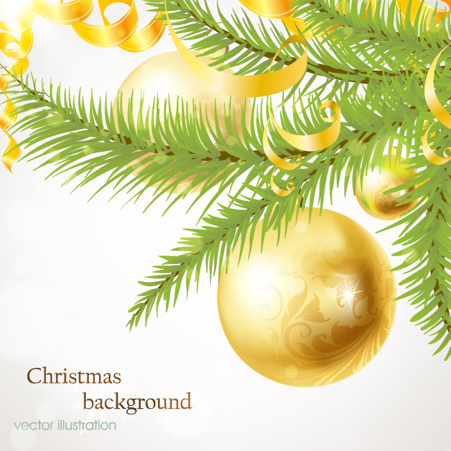 free vector Christmas tree ornaments vector